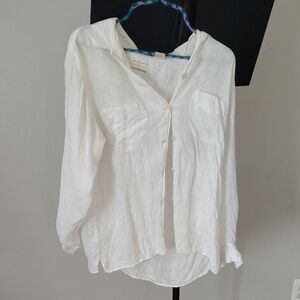 Banana Republic White Rare 100% Irish Linen Shirt